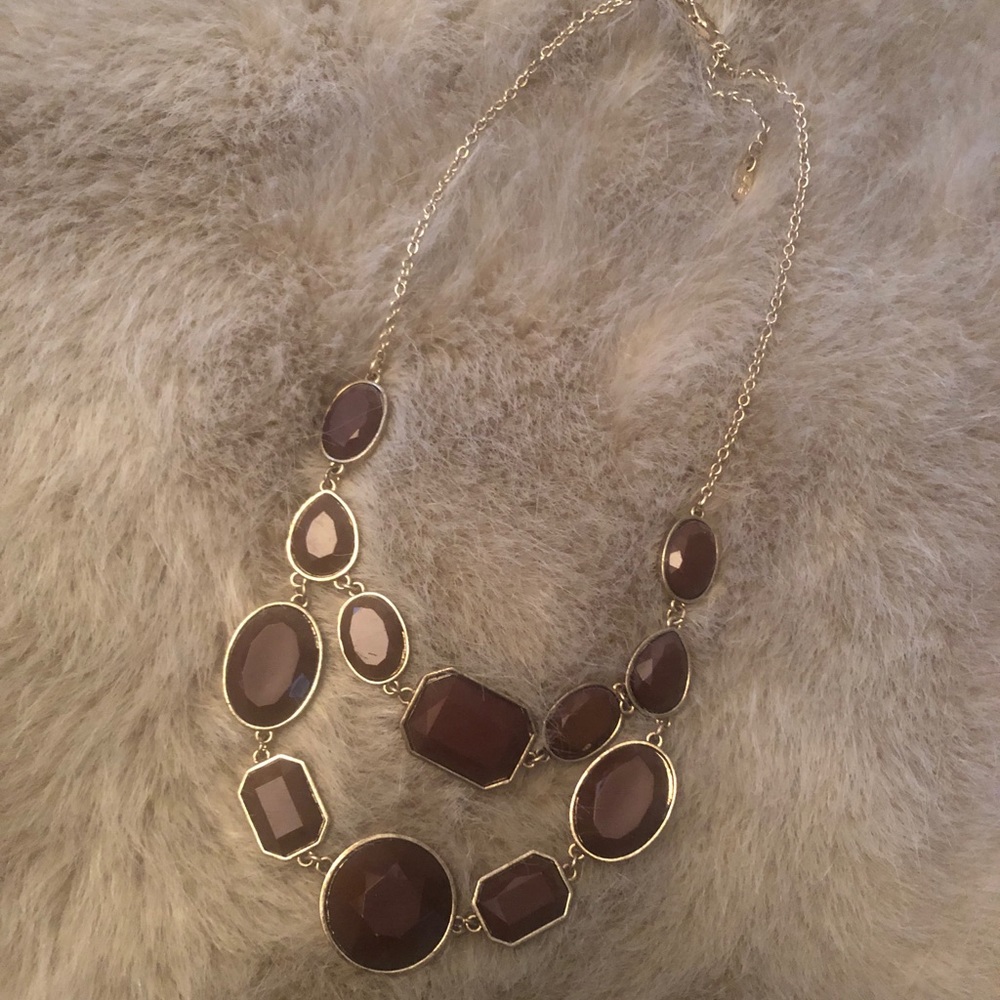 Gold brown stone necklace